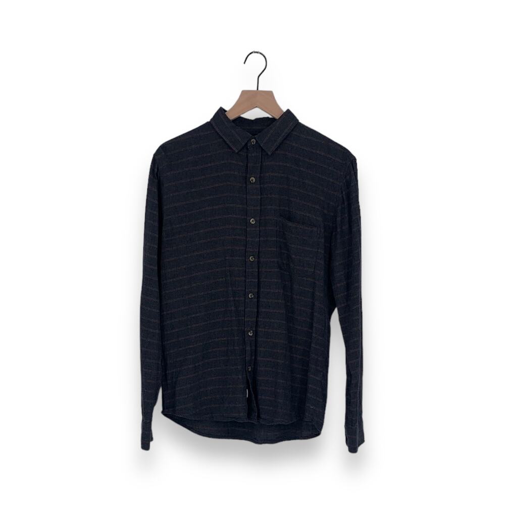 Marine Layer Gray Red Stripe Long Sleeve Button Up Shirt
